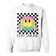 Keepmiling キュート 面白い ハッピー 平和 笑顔 ポジティブ スウェットシャツ