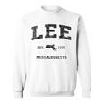 Lee Massachusetts Ma ビンテージ スポーツ デザイン ブラックプリント スウェットシャツ
