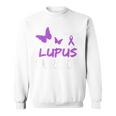 Lupus Warrior パープルバタフライ&リボン ポケット付き スウェットシャツ