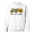 Peace Love サンシャイン ヒッピー ひまわり ヒマワリ 恋人へのギフト スウェットシャツ