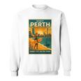 Perth Australia – ビンテージ旅行ポスタースタイル 長袖tシャツ スウェットシャツ