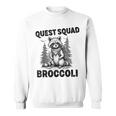 Questquad ブロッコリー 面白い 猫好き スウェットシャツ
