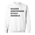 Reduzieren Wiederverwenden Recyceln Wiederholen スウェットシャツ