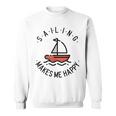 Sailing Makes Me Happy レッド ヨット スウェットシャツ