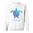 Save The Hawaiiea Turtles ハワイアンブルー トライバルタートルホヌ スウェットシャツ