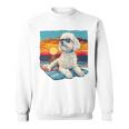 Sunny Day Doggy グラフィックデザイン ビーチレディ 子犬 長袖tシャツ スウェットシャツ
