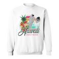 Sunset Beach Hawaii、サーフィンサーフボードレトロ、バックプリント スウェットシャツ