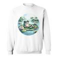 「池でリラックス」 – スイレンの上にサングラスをかけたカエル スウェットシャツ
