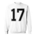 【バックプリント・背中側】17 数字 背番号 ユニフォーム ナンバー【ブラック／黒の文字】スポーツ 野球 サッカー 部活 スウェットシャツ