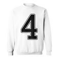 【バックプリント・背中側】4 数字 背番号 ユニフォーム ナンバー【ブラック／黒の文字】スポーツ 野球 サッカー 部活 スウェットシャツ