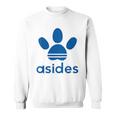 【バックプリント・背中側】Asides アシデス 足です。肉球です。【変なtシャツ屋】スポーツ ブランド パロディ 面白 スウェットシャツ
