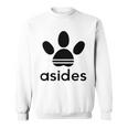 【バックプリント・背中側】Asides アシデス 足です。肉球です。【変なtシャツ屋】スポーツ ブランド パロディ 面白 長袖tシャツ スウェットシャツ