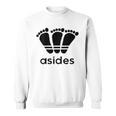 【バックプリント・背中側】アシデス Asides 足です。【変なデザイン屋さん】スポーツ ブランド パロディ 面白 スウェットシャツ