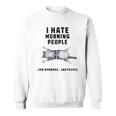 おかしな怠惰な猫 私は朝の人と朝と人が嫌いです スウェットシャツ