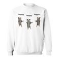 かわいいジャンピング ハッピーキャット ミーム トレンド ファニー スウェットシャツ