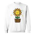 ひまわり 花 ポット シンプル クリップアート スウェットシャツ