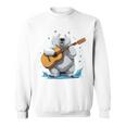 アコースティックギターを弾くクマ、ベアギタリスト 長袖tシャツ スウェットシャツ