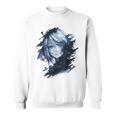 アニメ 漫画 グラフィック 青い目 アート アニメ スウェットシャツ