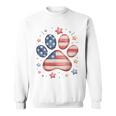 アメリカ国旗 愛国的な犬と猫の足跡プリント 7月4日 犬 スウェットシャツ