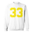 イエローナンバー33 背面 スポーツチーム ジャージ番号 スウェットシャツ