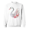 エレガントな白鳥の花 スウェットシャツ