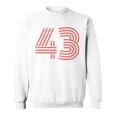 クールなレトロなレタリングジャージ、背番号43 Fourtythree スウェットシャツ