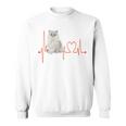 ゴールデンチンチラ ペルシャ猫 ハートビート Ekg I Love My Cats スウェットシャツ