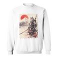 サムライ 猫戦士 浮世 墨絵 猫 サムライ 長袖tシャツ スウェットシャツ