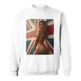 セクシーガールグラフィックtシャツ 「ホットピンナップガール&イギリスの旗」 長袖tシャツ スウェットシャツ