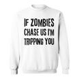 ゾンビに追われたらつまずくよおもしろいハロウィン スウェットシャツ