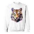 タイガー アニマル プリント グラフィック デッサン アートワーク フェイス トラ スウェットシャツ