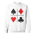 ダイヤモンド スペード ハーツ クラブ トランプスーツ ポーカー スウェットシャツ
