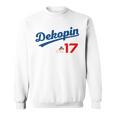 デコピン 大谷 Dekopin 愛犬 Decoy 二刀流 Decopin 野球 ユニホーム風 犬 かわいい 長袖tシャツ スウェットシャツ