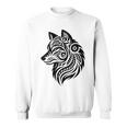 トライバルウルフ ポリネシア部族 マオリ柄 オオカミ スウェットシャツ