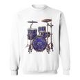 ドラム ドラマー ドラミング ドラム 長袖tシャツ スウェットシャツ