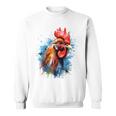 ニワトリ 動物 絵画 グラフィック 抽象 カラフル チキン スウェットシャツ