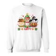 ハッピー、感謝祭、ハロウィン、メリークリスマス。 長袖tシャツ スウェットシャツ