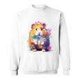 ハムスター 動物 カラフル モチーフ 抽象 アート 絵画 ハムスター スウェットシャツ