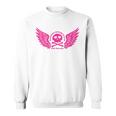 バイク おもしろ ドクロ 可愛い ハート オートバイ 羽ばたく翼 バックプリント 天使 スウェットシャツ