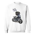 バイクに乗る面白いパグ犬レッツライド スウェットシャツ