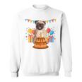 パグ 1歳 誕生日 お祝い ケーキ ペット 動物 犬 オーナー パグ スウェットシャツ