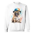 パグ、スナップバック キャップ、犬、カラフル、面白い、動物プリント スウェットシャツ