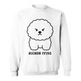 ビションフリーゼ 犬 怒る かわいい おもしろ イラスト シンプル 簡単 Bichon Frise 長袖tシャツ スウェットシャツ
