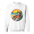 ビーチでドリンクを飲みながらリラックスできるレトロなヴィンテージクールな猫 長袖tシャツ スウェットシャツ