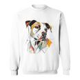 ピットブル 抽象 ペット お絵かき イラスト 動物 ピットブル スウェットシャツ