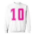 ピンク色背番号 10 チーム短大スポーツピンク色背番号付きユニフォーム スウェットシャツ
