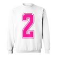ピンク色背番号 2 チーム短大スポーツピンク色背番号付きユニフォーム スウェットシャツ