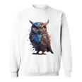 フクロウ アートワーク 動物 フクロウ スウェットシャツ