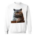 ブリティッシュショートヘア猫猫ママ猫ママかわいい猫 長袖tシャツ スウェットシャツ