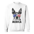 ボストン・テリア 7月4日 メリカ メンズ レディース アメリカ国旗 スウェットシャツ